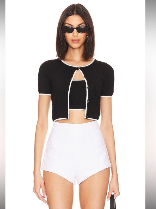 MAJORELLE Sweaters - MAJORELLE Amy cropped Cardigan sweater & tank set black white medium